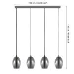 EGLO Stars Of Light závesné svietidlo Estanys, čierne, 4-pl. dlhé