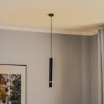 Závesné svietidlo Rondo čierna/chróm, 1-plameňové