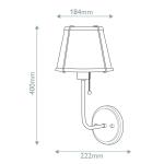 Nástenné svetlo Clarke 1, mosadz/čierna, kovový tienidlo, oceľ
