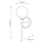 Nástenné svetlo Benno 1 čierna-bronzová, biela, oceľ, sklo IP44 G9
