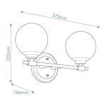 Nástenné svetlo Benno 2 čierna-bronzová, biela IP44 oceľ sklo G9