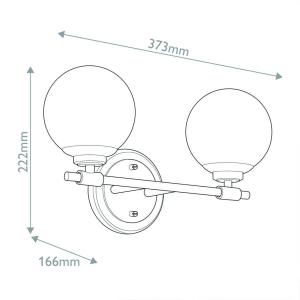 Nástenné svetlo Benno 2 čierna-bronzová, biela IP44 oceľ sklo G9