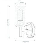Nástenné svetlo Collier, čierne, oceľ, sklo, E27