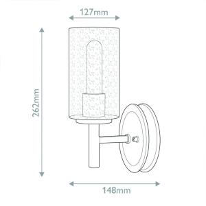 Nástenné svetlo Collier, čierne, oceľ, sklo, E27