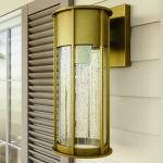 Vonkajšie nástenné svietidlo Camillo, mosadz, hliník, sklo, E27