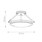 Stropné svietidlo Collier, čierne, Ø 41,7 cm, oceľ,  sklo, E14