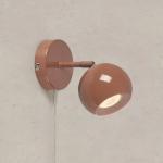 Nástenné svetlo Pop, hnedé, šírka 10 cm, kov