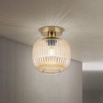 Stropné svietidlo Carneval, jantárové, Ø 20 cm, sklo, E27