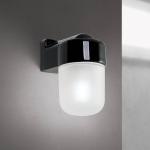 Nástenné svetlo Ostia, čierne, keramika, satinované sklo, E27