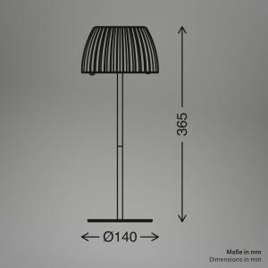 Stolová LED lampa Loca, hnedá, výška 36 cm, kov/plast