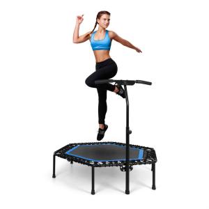 KLARFIT Jumpanatic Pro, fitnes trampolína, 50"/127 cm Ø, tyč s rukoväťou, modrá