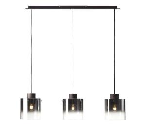 Brilliant Brilliant - Luster na lanku BETH 3xE27/60W/230V čierna/dymová