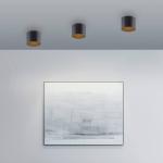 PURE stropné LED svetlo do kúpeľne Point, čierne, Ø 18 cm, IP44