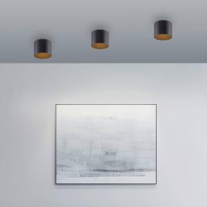 PURE stropné LED svetlo do kúpeľne Point, čierne, Ø 18 cm, IP44