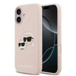 Karl Lagerfeld Liquid Silicone Double Heads MagSafe Zadní Kryt pro iPhone 17 Pink