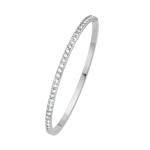 CRYSTalp Pevný oceľový náramok s kryštálmi Classic 22160.E 17 cm