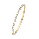 CRYSTalp Pevný pozlátený náramok s kryštálmi Classic 22160.EG 17 cm