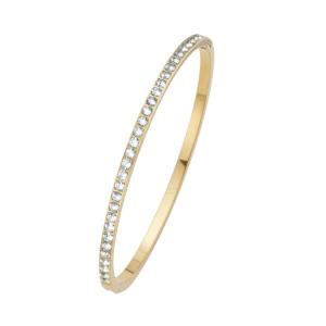 CRYSTalp Pevný pozlátený náramok s kryštálmi Classic 22160.EG 17 cm