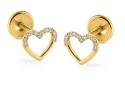 Brilio Srdiečkové náušnice zo žltého zlata so zirkónmi 14/255.281/17ZIR