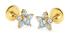Brilio Zlaté hviezdičkové náušnice so syntetickým akvamarínom 14/188.961/17AM-S