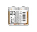 Philips R14L2F/10 - 2 ks Zinkochloridová batéria C LONGLIFE 1,5V 2800mAh Phil-R14L2F/10