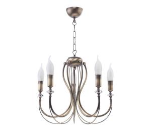 Jupiter 1634 - Luster na reťazi MELANI 5xE14/40W/230V mosadz patina 1634