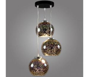 Kemar NP/3/W/D3 - Luster na lanku KULE 3D 3xE27/60W/230V NP/3/W/D3