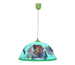 Detský luster na lanku WITCH 1xE27/15W/230V WLA-06 WITCH ZIELONY