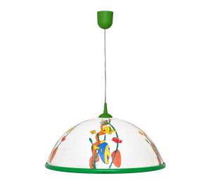 Detský luster na lanku FISH 1x27/15W/230V WLA-06 RYBY ZIELONY