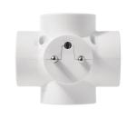 Rozbočovacia zásuvka 4x10A/250V guľatá P0040