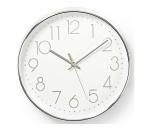CLWA015PC30SR - Nástenné hodiny 1xAA biela/strieborná CLWA015PC30SR