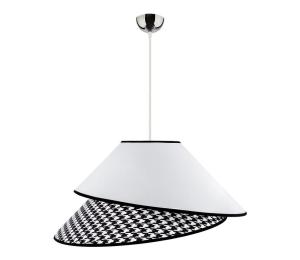 - Luster na lanku COCO 1xE27/40W/230V pr. 50 cm biela/čierna 8848