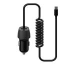 Nabíjačka do auta 1xUSB 5V/1A + USB-C konektor 150 cm čierna PLCRSC