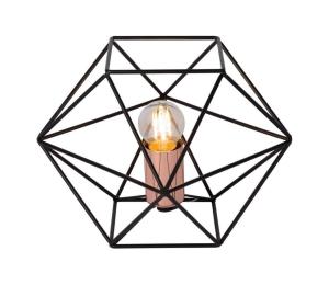 Lucide 80502/01/29 - Stolná lampa OCTAGON 1xE27/40W/230V čierna 80502/01/29