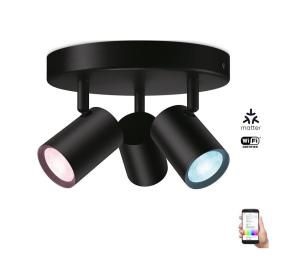 WiZ - LED RGBW Stmievateľné bodové svietidlo IMAGEO 3xGU10/4,9W/230V čierna Wi-Fi 8719514554535