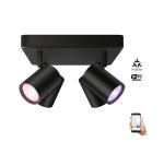 WiZ - LED RGBW Stmievateľné bodové svietidlo IMAGEO 4xGU10/4,9W/230V čierna Wi-Fi 8719514554573