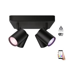 WiZ - LED RGBW Stmievateľné bodové svietidlo IMAGEO 4xGU10/4,9W/230V čierna Wi-Fi 8719514554573