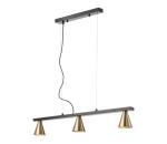 Redo 01-2218 - Luster na lanku ZUMA 3xGU10/15W/230V čierna/zlatá 116149