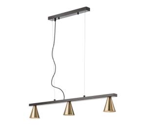 Redo 01-2218 - Luster na lanku ZUMA 3xGU10/15W/230V čierna/zlatá 116149