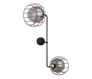 Keter Lighting Nástenné svietidlo SOLO BLACK 2xE27/60W/230V čierna/zlatá 1491