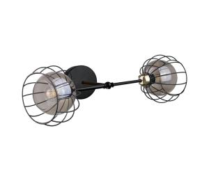 Keter Lighting Nástenné svietidlo SOLO BLACK 2xE27/60W/230V čierna/zlatá 1489