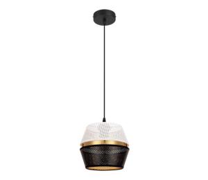 HEXE Luster na lanku PARIS 1xE27/60W/230V biela/čierna/zlatá 0082