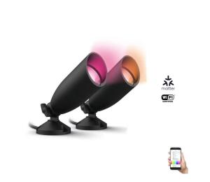 WiZ -SADA 2x LED RGBW Stmievateľné vonkajšie svietidlo SPOT LED/10W/230V IP65 Wi-Fi 872016907159900