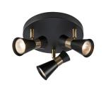 Markslöjd 108626 - Bodové svietidlo FOLIE 3xGU10/7W/230V čierna/mosadz 108626
