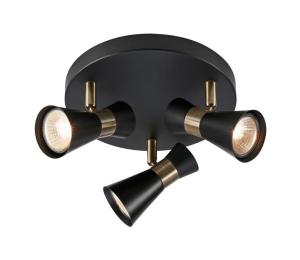 Markslöjd 108626 - Bodové svietidlo FOLIE 3xGU10/7W/230V čierna/mosadz 108626