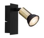 Globo 57998-1B - Nástenné bodové svietidlo DREW 1xGU10/35W/230V čierna/mosadz 57998-1B