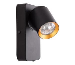 Nástenné bodové svietidlo ANDY 1xGU10/8W/230V čierna/zlatá ML9943