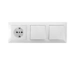 B.V.  - SADA 2x Spínač domový so zásuvkou 1x16A/250V SCHUKO B20101LVQ