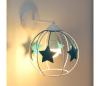 Detská nástenná lampa STARS 1xE27/15W/230V tyrkysová/biela KK-1385/1 WT+TRQ
