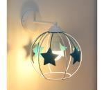 Detská nástenná lampa STARS 1xE27/15W/230V tyrkysová/biela KK-1385/1 WT+TRQ